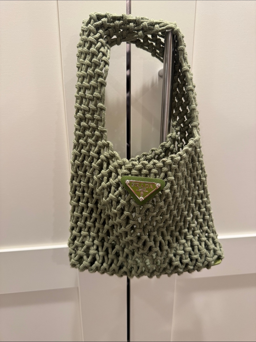 Prada Olive Green Knitted Mini Shoulder Bag